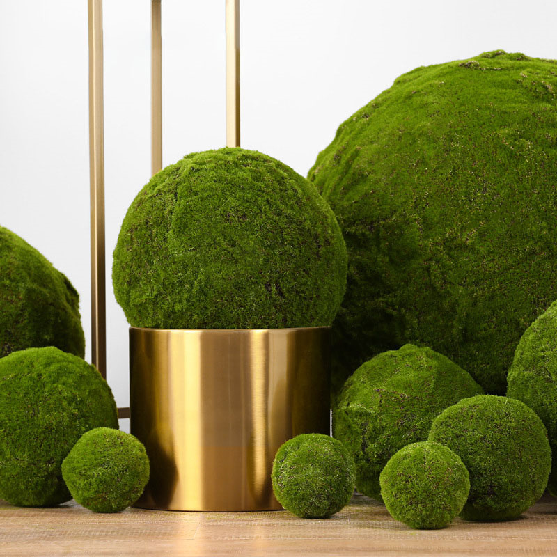 J-177 hot sale artificial green moss ball l dried moss Kissing Ball for wedding garden market decorations indoor decor