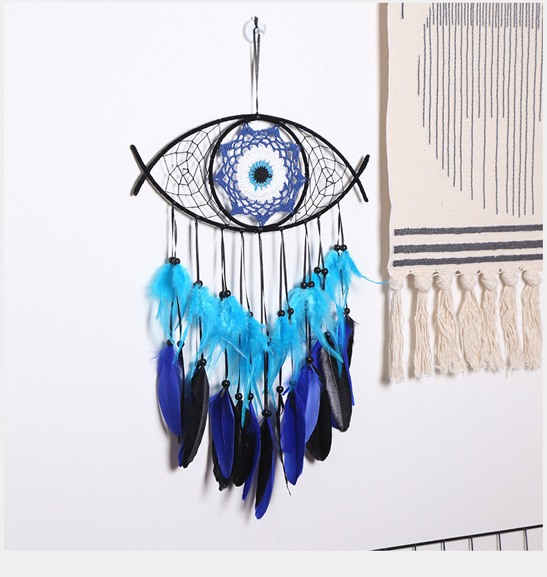 N-172 Handmade Native American Dreamcatcher with Crystals for Kids Bedroom Wall Hanging Home Decor