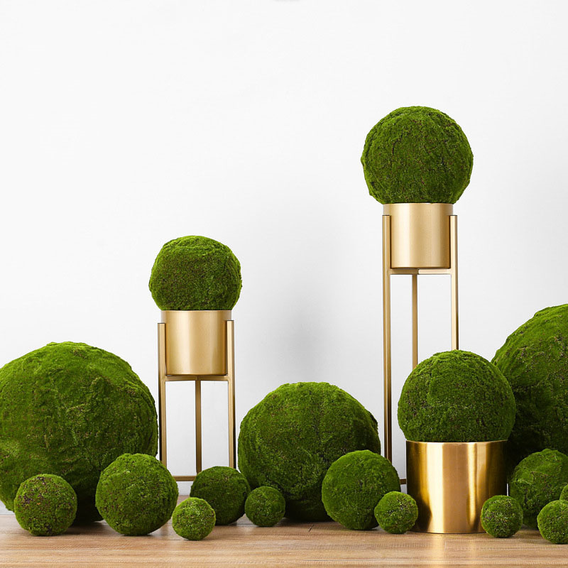 J-177 hot sale artificial green moss ball l dried moss Kissing Ball for wedding garden market decorations indoor decor