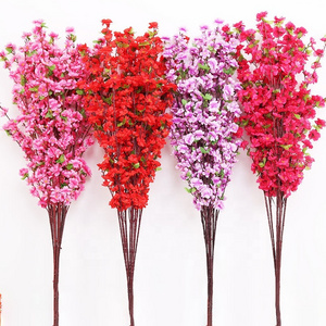 W-266 Artificial peach blossom branches cherry blossoms plastic dried flowers living room decoration interior decoration