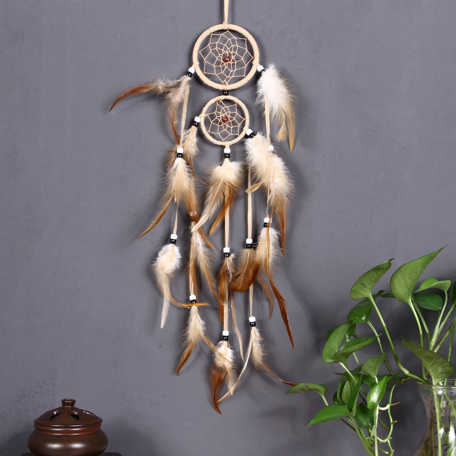 N-182 Hanging Ornament Tumbled Gemstones tree of life dream catcher  for Home Indoor Decor Car Decoration Wall Hanger