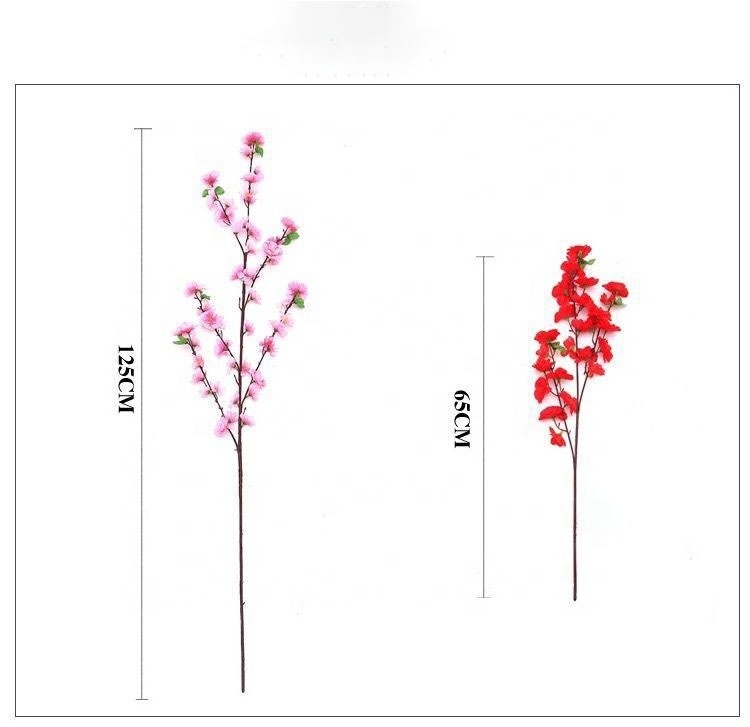 W-266 Artificial peach blossom branches cherry blossoms plastic dried flowers living room decoration interior decoration