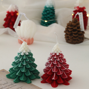 CYY07 Scented Candles Santa Tree  photography Props Furniture Christmas Tree Candle For Decoration