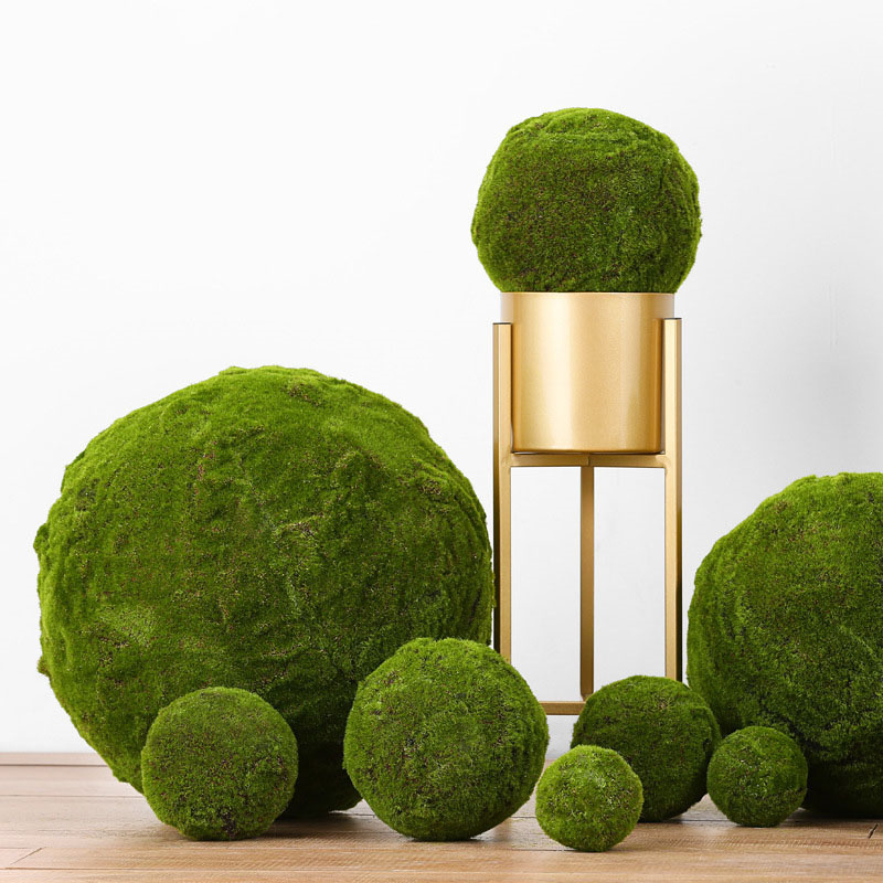 J-177 hot sale artificial green moss ball l dried moss Kissing Ball for wedding garden market decorations indoor decor