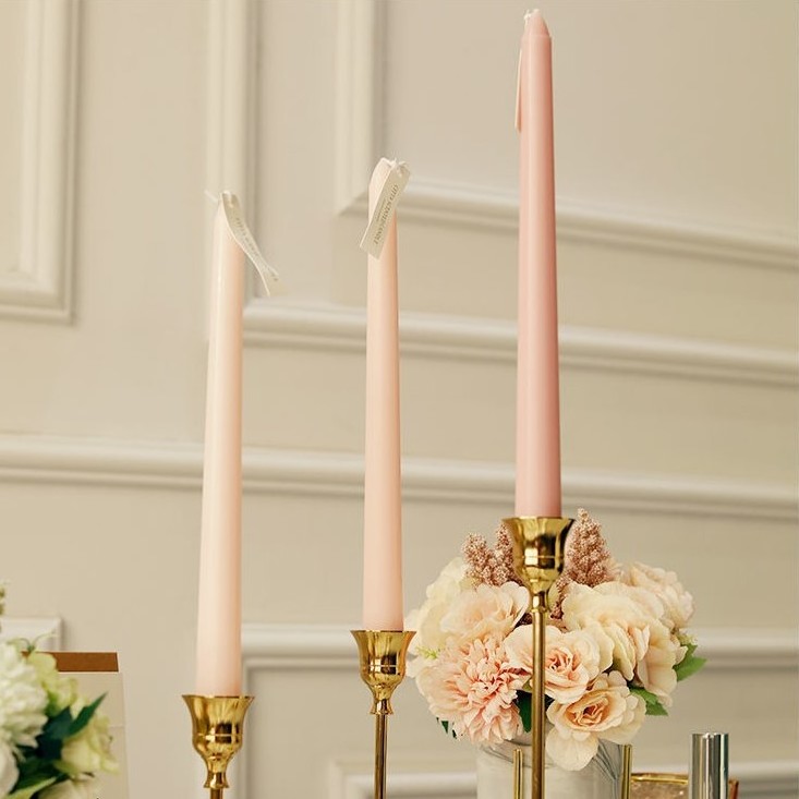 J-120 Pure Color Luxury Candle Stick Set Pillar Candle Customized In Pillar Candle Molds For Birthday