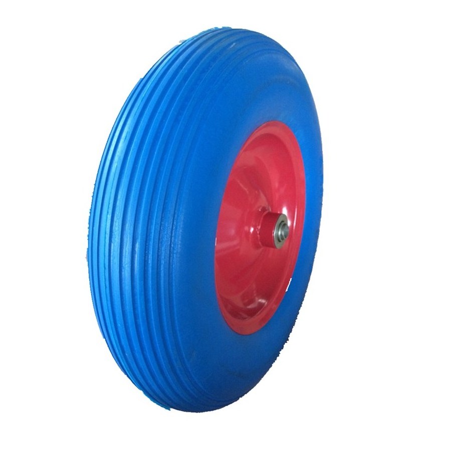 4.00-8 pu wheel cart wheels and axles flat free wheelbarrow tire