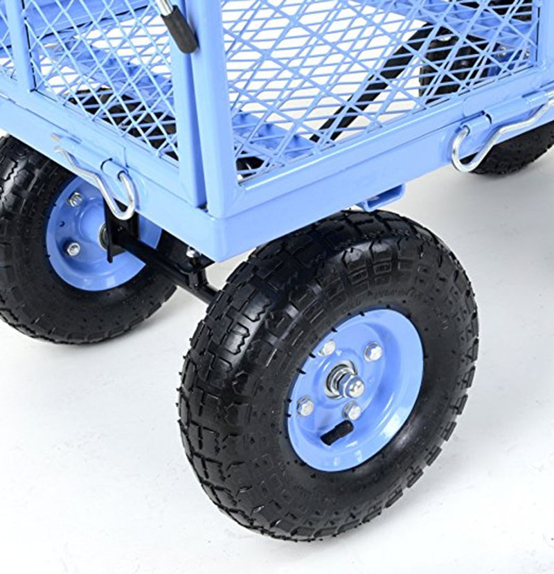 TC1804AH Steel Mesh Wagon Cart Cheap Garden Trolley 4 Wheels Good Quality Utility Cart