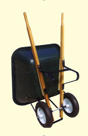 wooden handle two wheels large load wheelbarrow factory