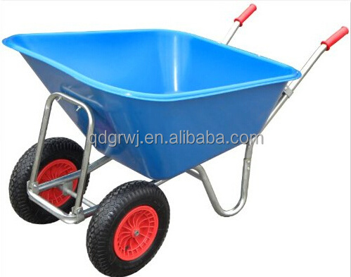 200L Large twin wheel Stable poly Wheelbarrow for horse feeding