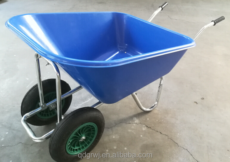 200L Large twin wheel Stable poly Wheelbarrow for horse feeding