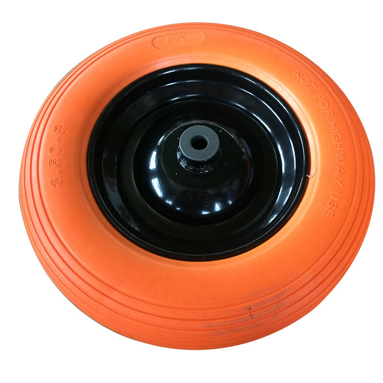 12 inch 3.50-6 heavy duty industrial pu tires beach balloon aluminum pu foam cart wheels