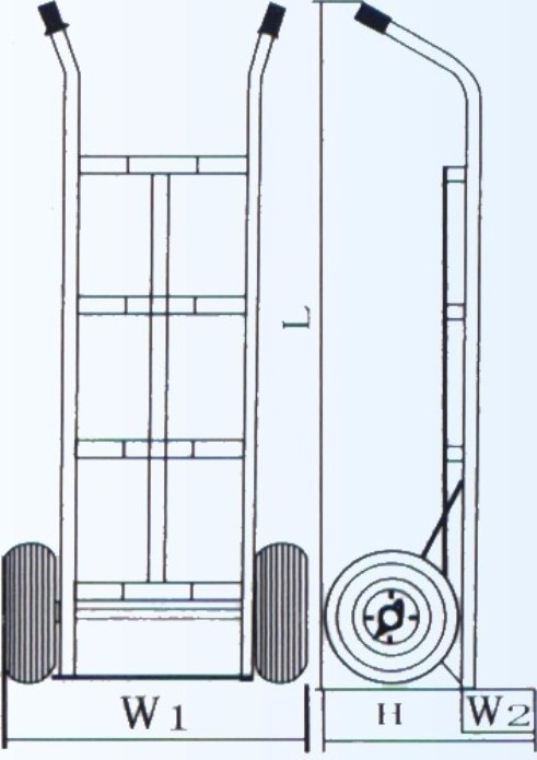 Aluminium Sack Truck barrow hand trolley with pneumatic Tires