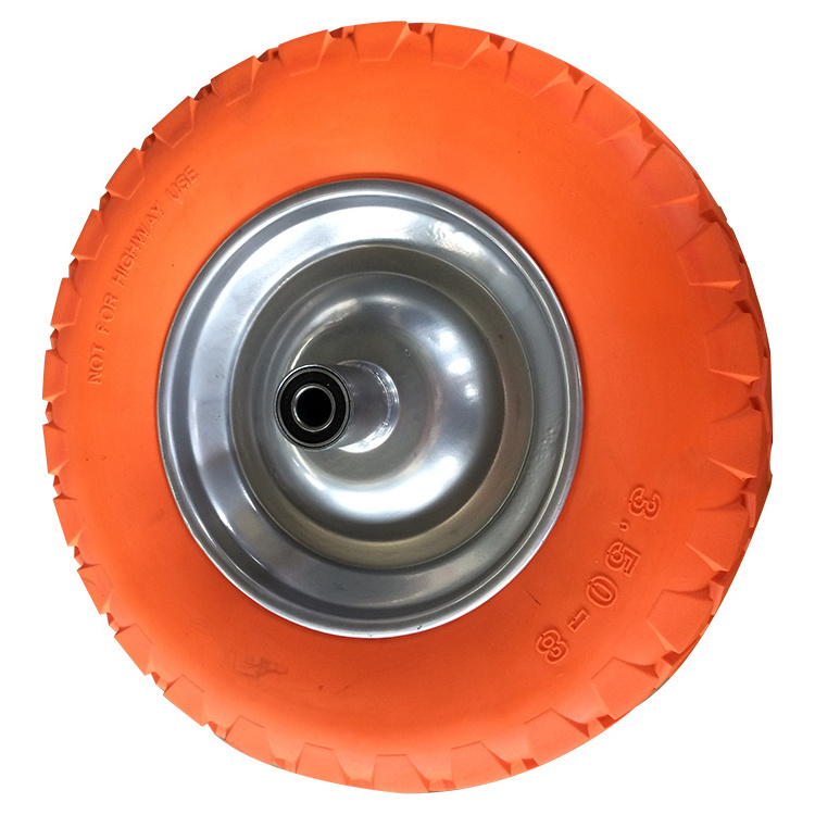 12 inch 3.50-6 heavy duty industrial pu tires beach balloon aluminum pu foam cart wheels