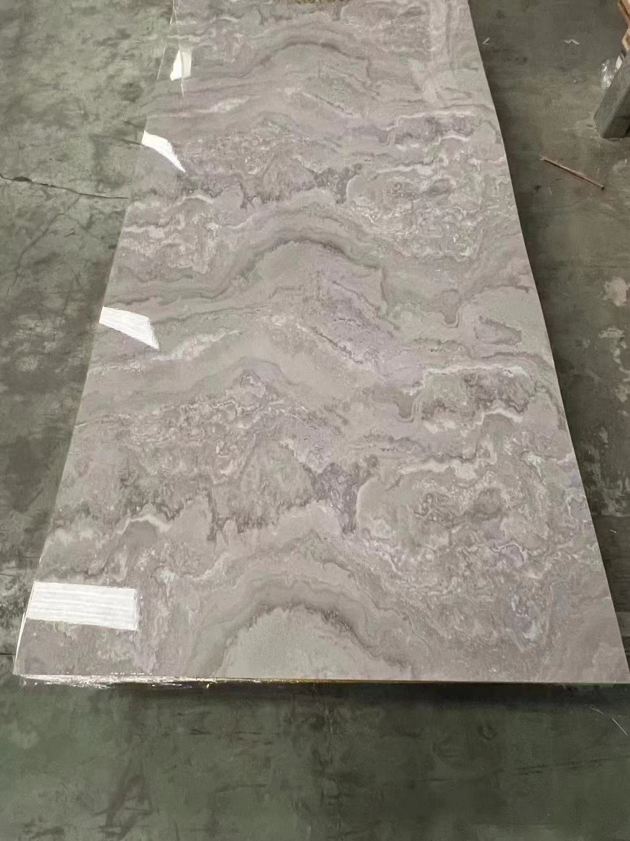 Decoration High Glossy Custom Marble Alternative UV Marble Sheet PVC ...