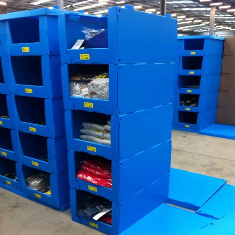 PP Corrugated Plastic Stackable Correx Warehouse Picking Bins for Storage