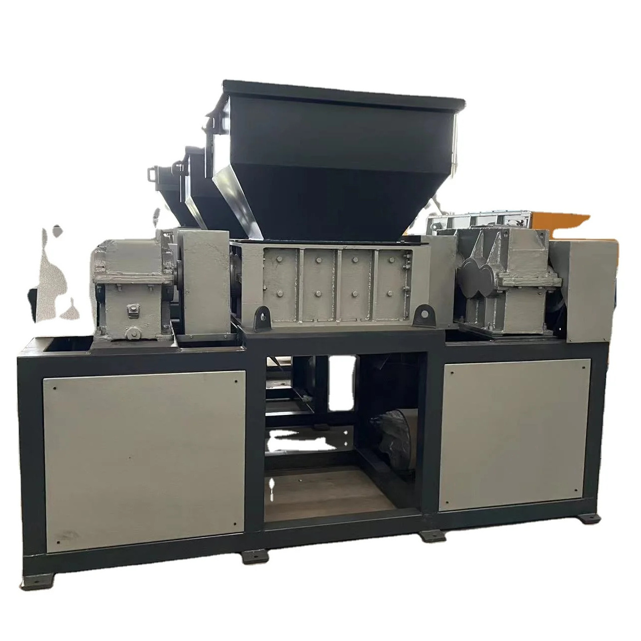 Industrial cardboard double shaft shredder/waste wood pallet double shaft shredder machine