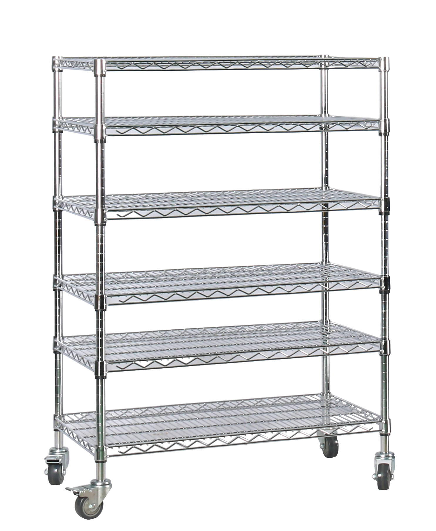 Heavy duty wire shelving display rack with wheels