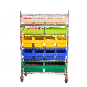 Heavy duty wire shelving display rack with wheels