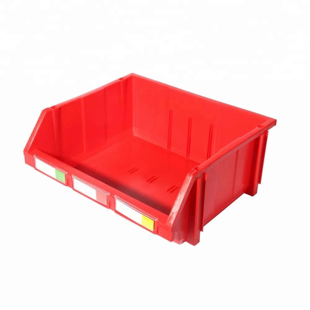 Large capacity stackable storage bins, industrial small parts storage and picking boxes