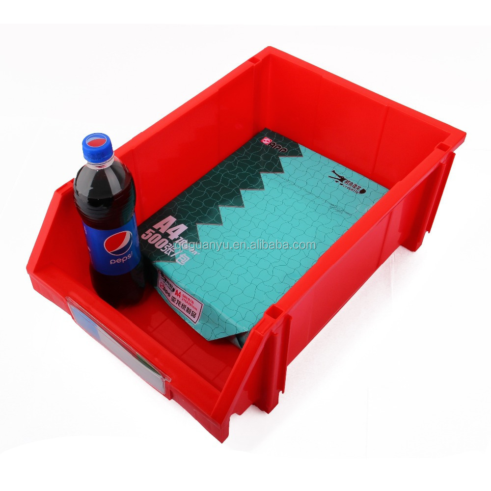 Large capacity stackable storage bins, industrial small parts storage and picking boxes