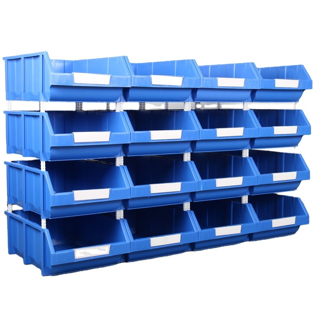 PP PE Plastic Large Small Industrial Stackable Hang Warehouse Spare Parts Tool Shelf Picking Storage Bin Wholesale for workshop