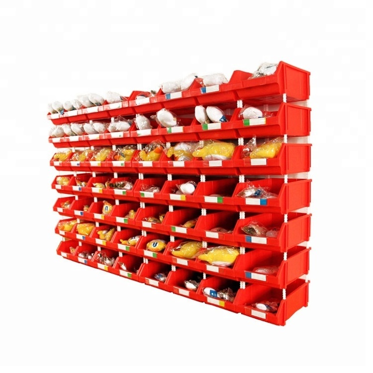 Large capacity stackable storage bins, industrial small parts storage and picking boxes