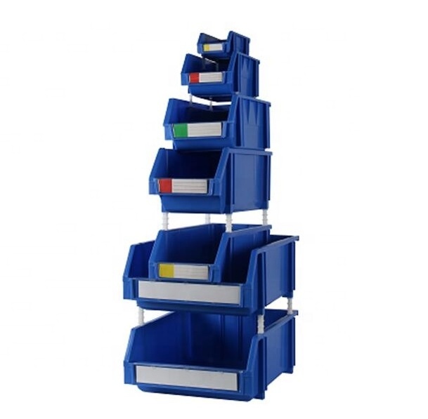 Front opening warehouse storage bin plastic stackable storage box picking bin for clothing storage