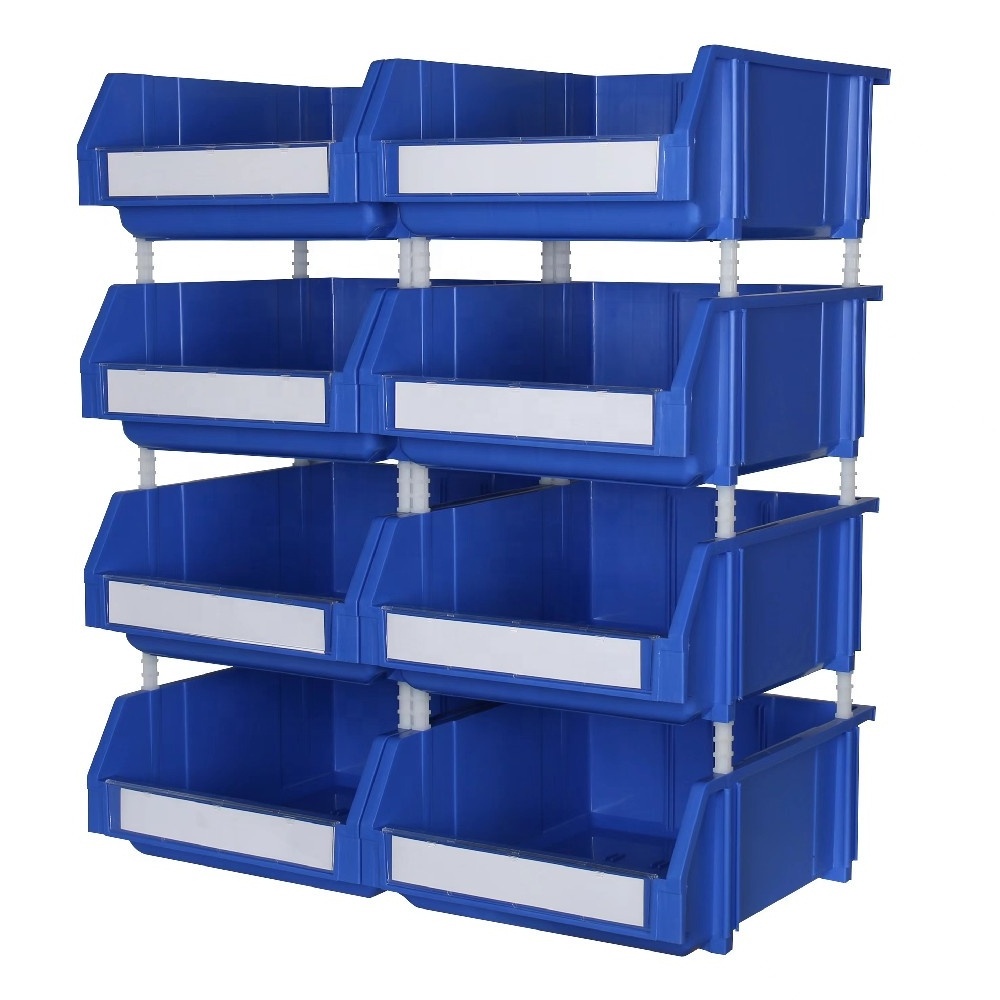 PP PE Plastic Large Small Industrial Stackable Hang Warehouse Spare Parts Tool Shelf Picking Storage Bin Wholesale for workshop