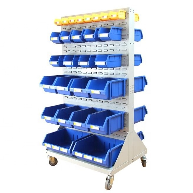 Front opening warehouse storage bin plastic stackable storage box picking bin for clothing storage