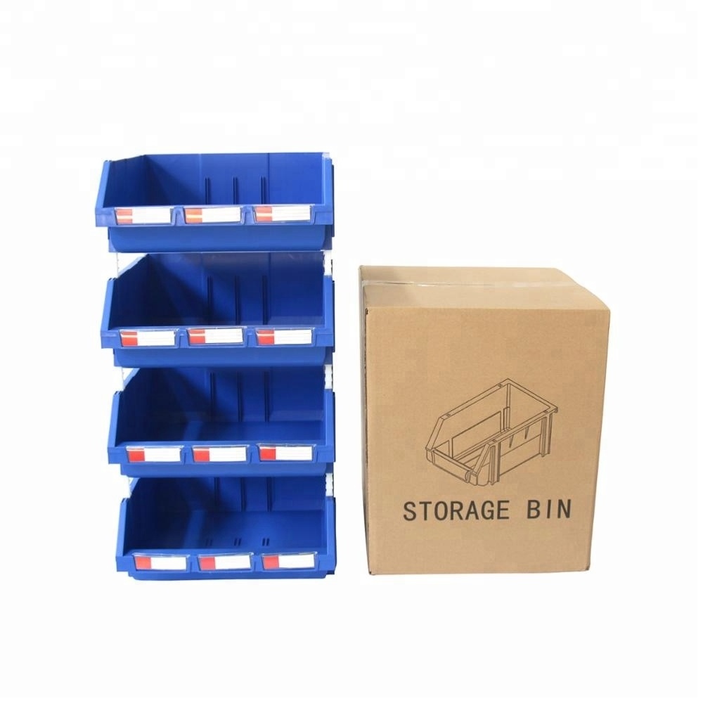 Large capacity stackable storage bins, industrial small parts storage and picking boxes