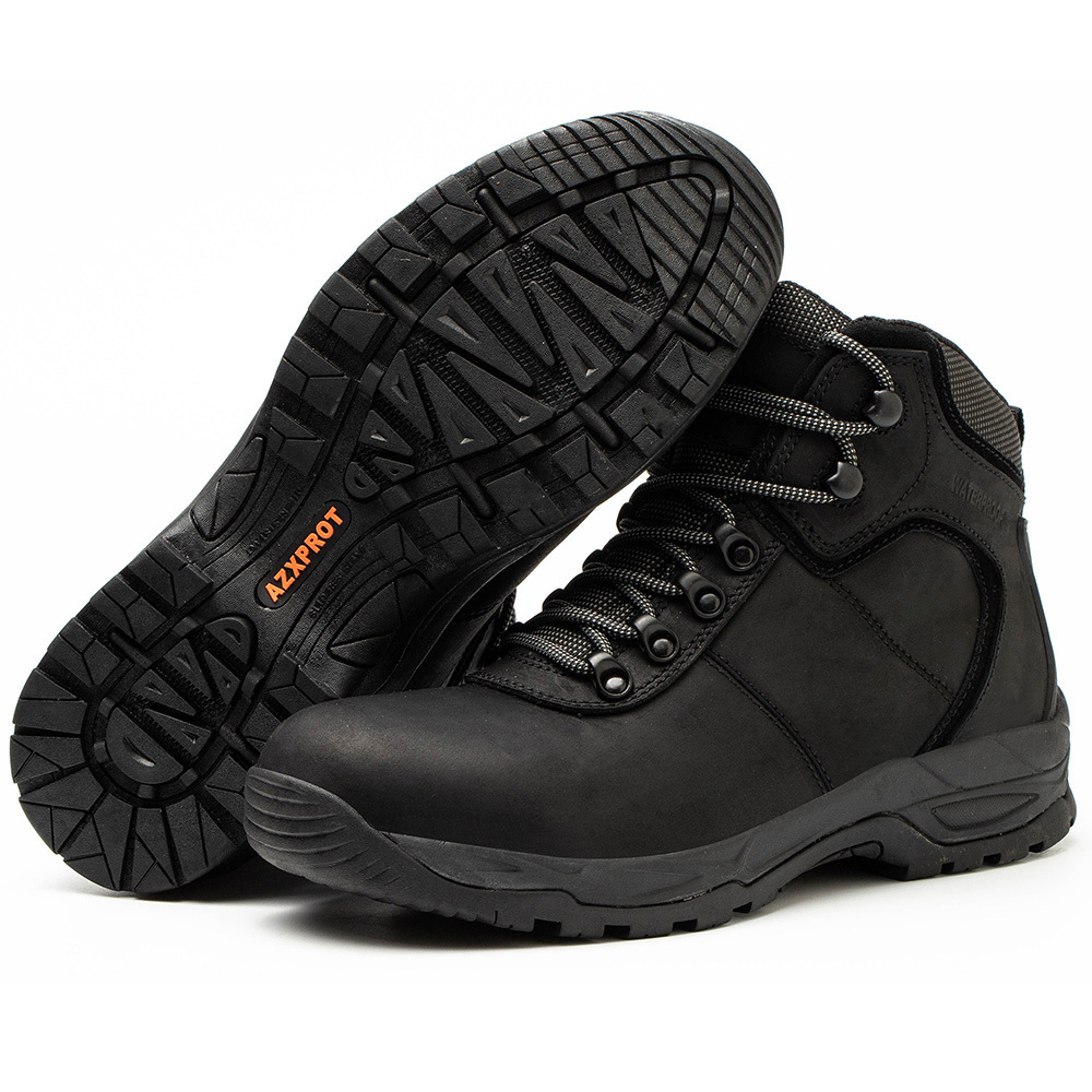 2024 classical style Leather upper steel toe anti-smash waterproof breathable working safety shoes climbing boots