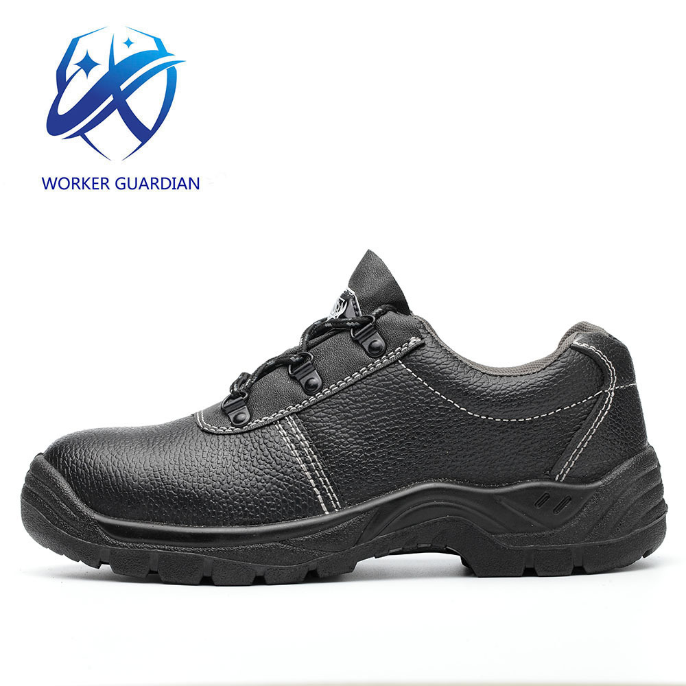 Casual Black Low Cut Embossed Leather PU Outsole Work Safety Shoes For Men