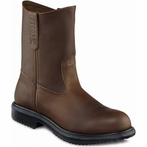 High Quality Brown Color  Cow Leather Goodyear Welt Safety Boots with steel toe and plate