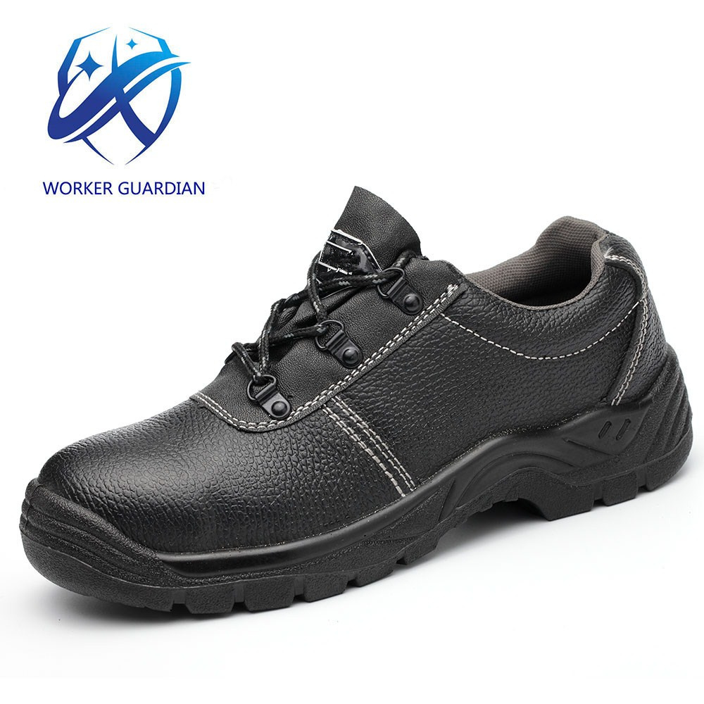 Casual Black Low Cut Embossed Leather PU Outsole Work Safety Shoes For Men