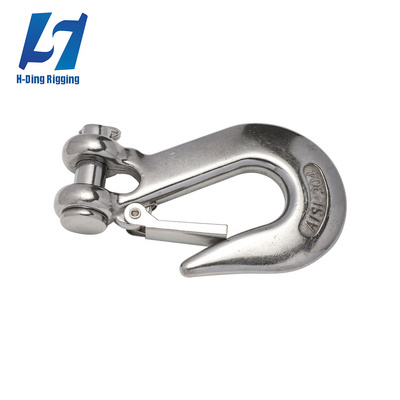 High Quality 304 316 Crane Safety Lifting Hooks Stainless Steel Eye Slip Hook With Safety Catch