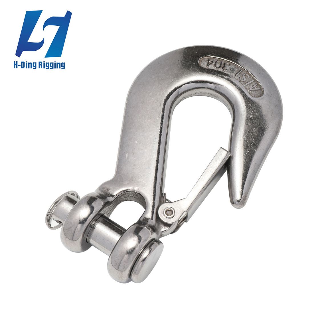 High Quality 304 316 Crane Safety Lifting Hooks Stainless Steel Eye Slip Hook With Safety Catch