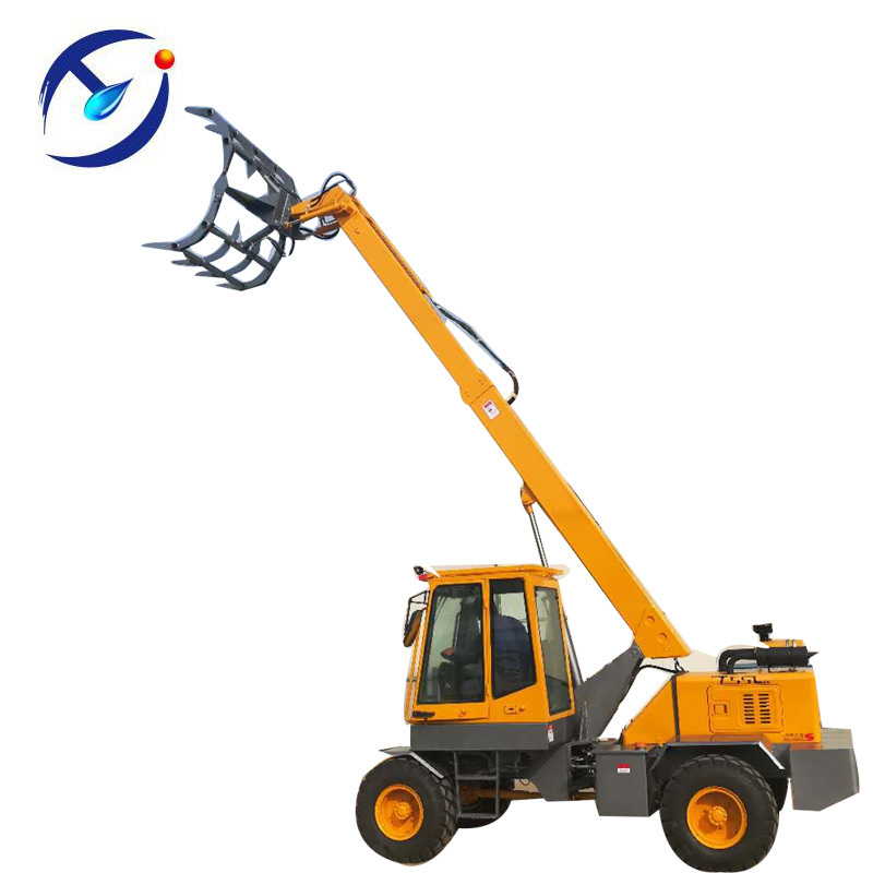 Chinese telescopic arm grabber loader for cotton, sugar cane, vegetables, branches, feed, wood, waste...