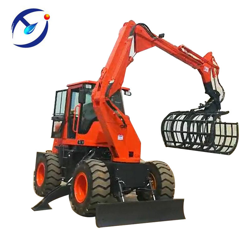 Chinese telescopic arm grabber loader for cotton, sugar cane, vegetables, branches, feed, wood, waste...