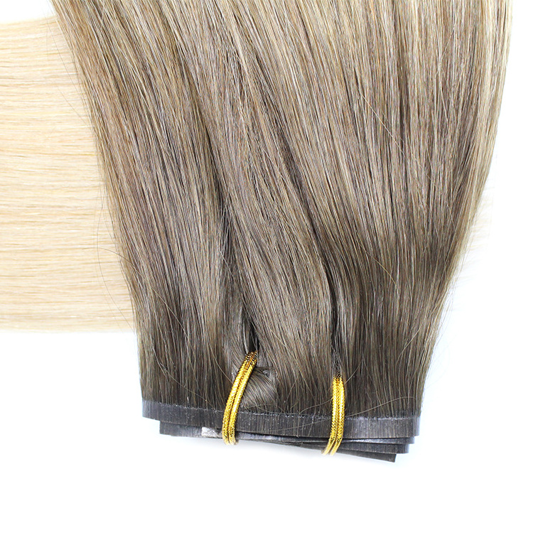 2024 New Arrive Balayage Double Drawn Virgin PU Clip In Hair Extension Remy Hair Seamless Clip In Hair Weft