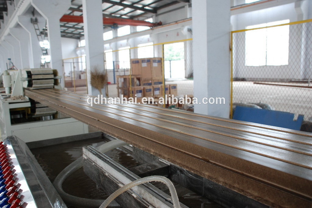 Fully Automatic Fence Decking Door Panel Board Edge Banding Palisades WPC Profile Extrusion Production Line Making Machine