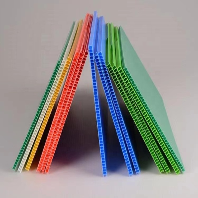 4mm Thickness 3000x1220mm Colorful Packaging and Advertising Sheet Anti-UV Polypropylene Twin Wall PP Corrugated Plastic Board