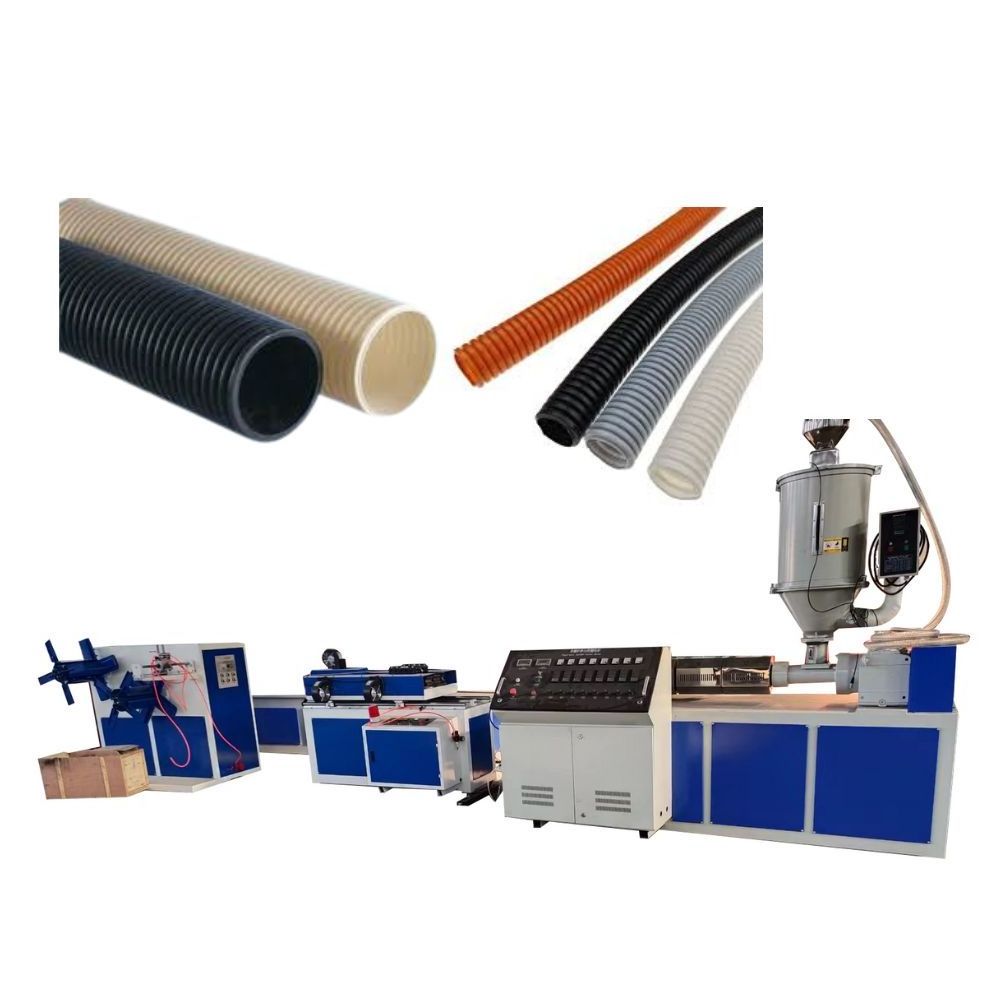 PVC PP PE Single Double Wall Corrugated Pipe Hose Electrical Conduit Drain Water Supply Extrusion Making Machine