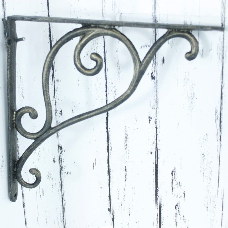 Factory direct sale antique cast iron metal corner rack plant hanger bracket for home decor garden decoration