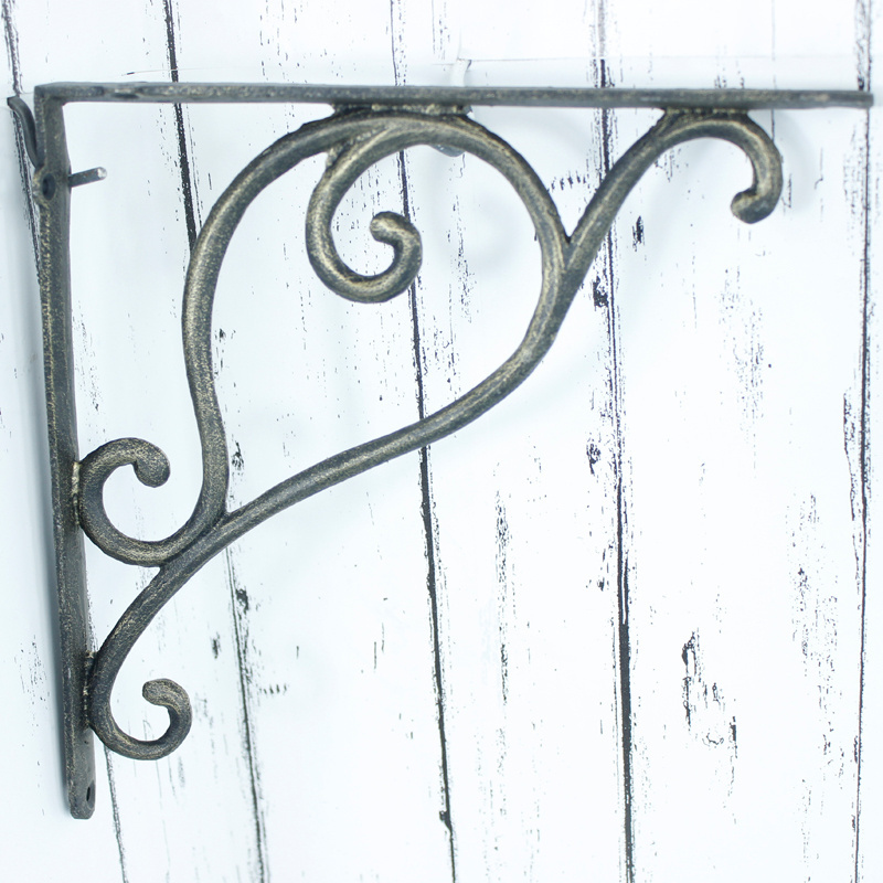 Factory direct sale antique cast iron metal corner rack plant hanger bracket for home decor garden decoration