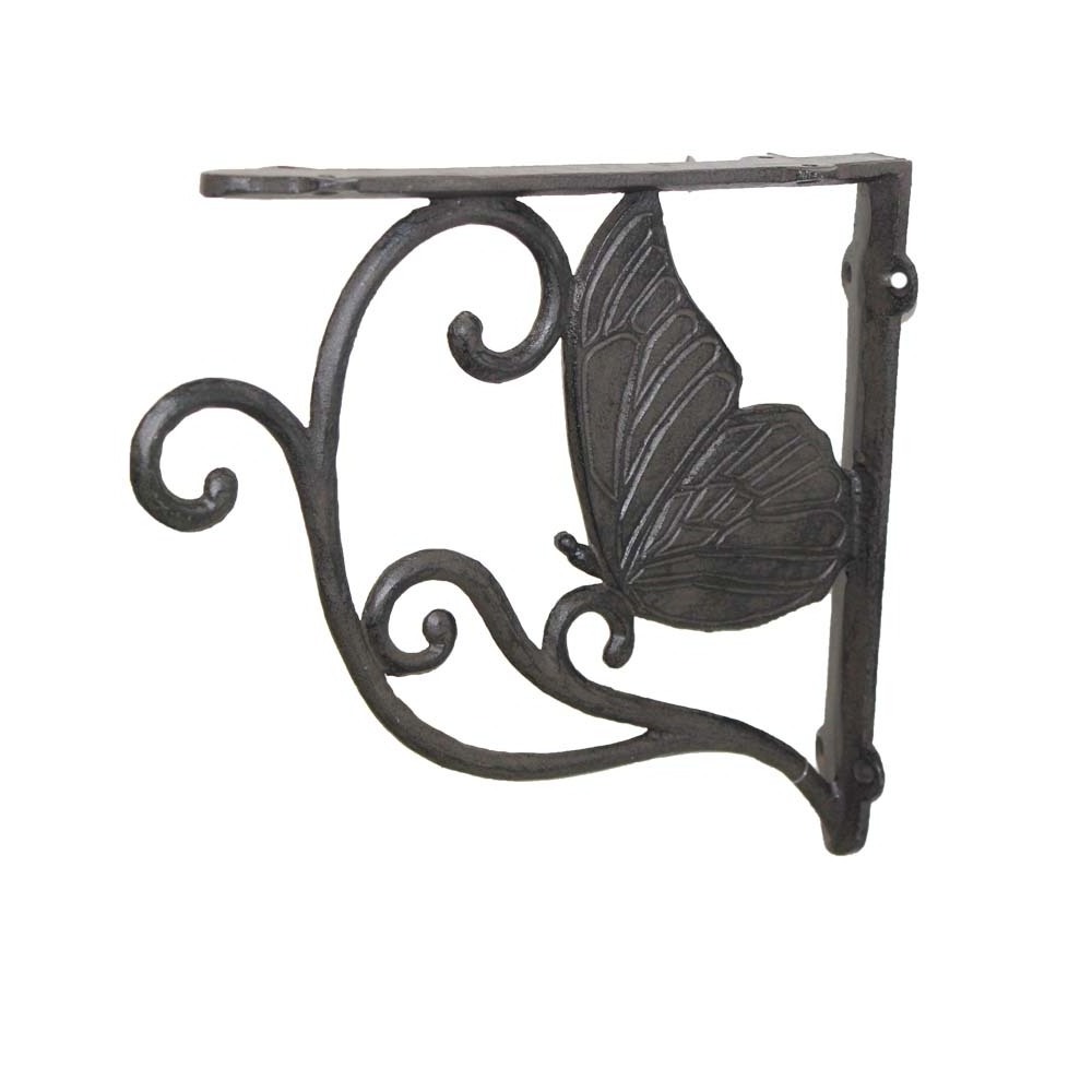 Cast Iron Hanging Plant Bracket for Plant Hangers Outdoor More Stable and Black plant stand metal for Garden Decoration