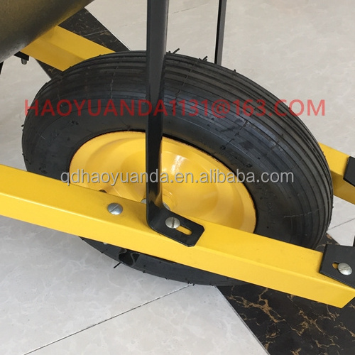 200kg heavy duty construction steel wheelbarrow with square handle durable strengthen Industrial concrete wheel barrow 100L 110L