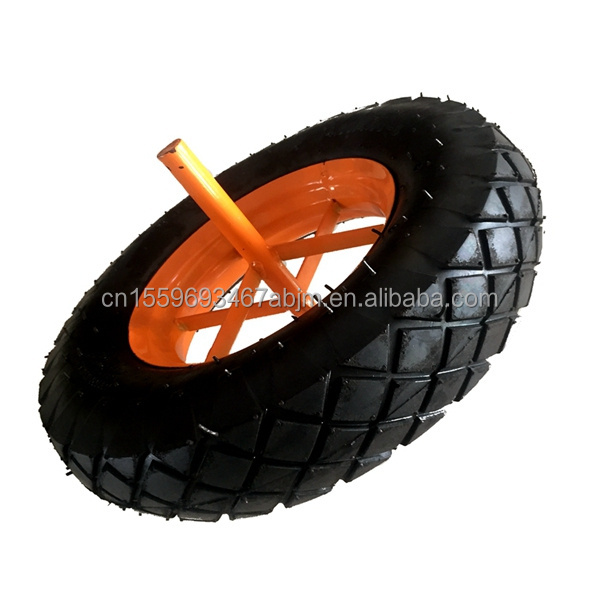 14'' 16'' 3.50 4.00-8 spoke steel rim pneumatic rubber wheel for wheelbarrow vehicle trolley spare wheel 16 inch air wheel