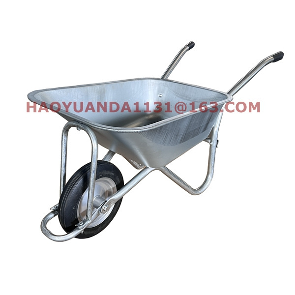 Construction Industrial Garden Heavy Duty Metal Wheel Barrow galvanized wheelbarrow with rubber solid wheel 110L capacity 180kg