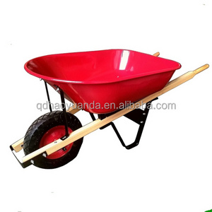 Heavy duty construction wheelbarrow with wooden handle garden wheelbarrows building wheel barrow 80L 100L 110L 180kg WH6