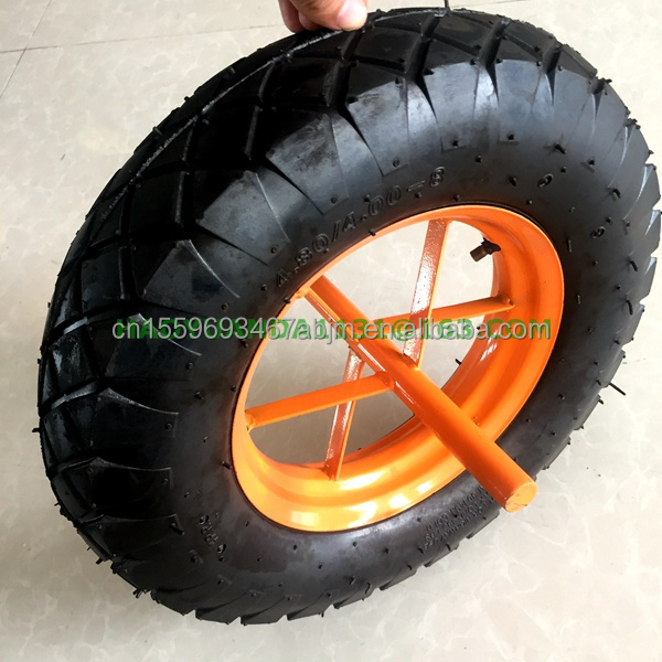 14'' 16'' 3.50 4.00-8 spoke steel rim pneumatic rubber wheel for wheelbarrow vehicle trolley spare wheel 16 inch air wheel